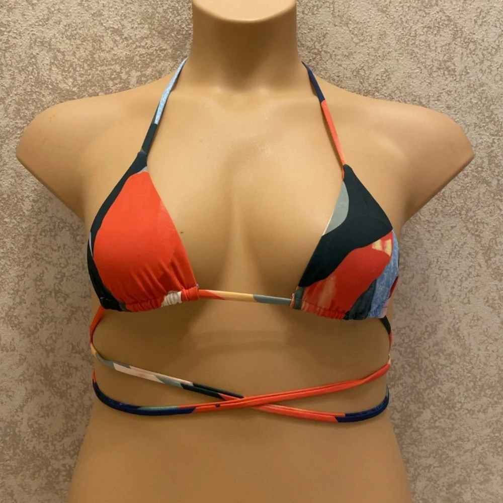 SHEIN Multicolor Wrap Bikini Top